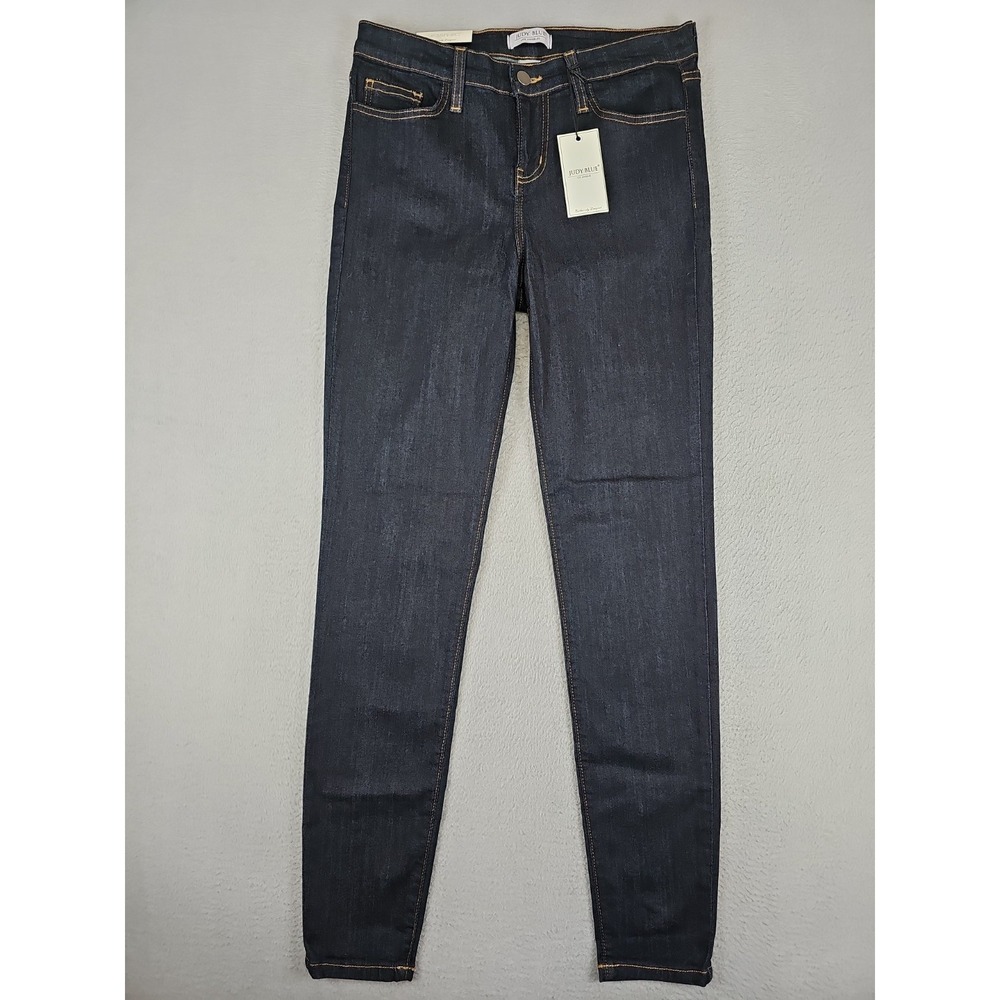 NWT JUDY BLUE RAYON Skinny Jeans Size 11/30 30x30 Dark Blue Midrise Stretch 8376